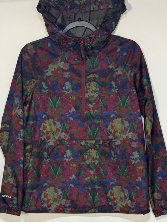 Orvis Jackets & Blazers - Orvis | Floral 1/4 Zip Hooded Windbreaker Pullover Jacket XS